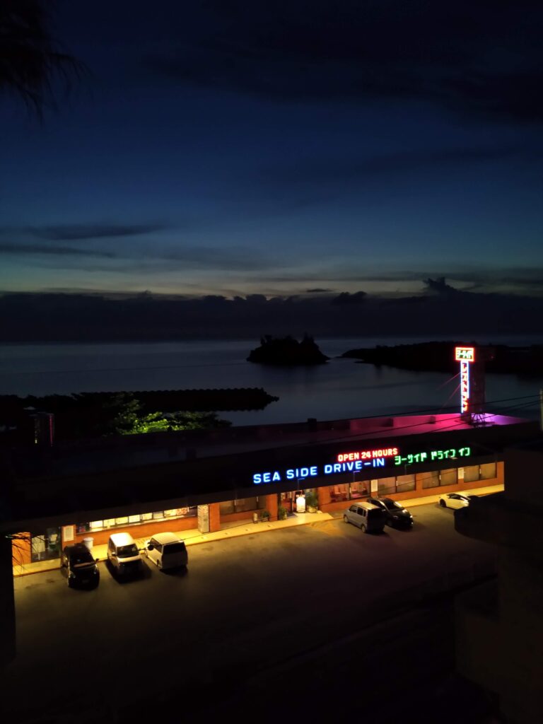 seaside at night